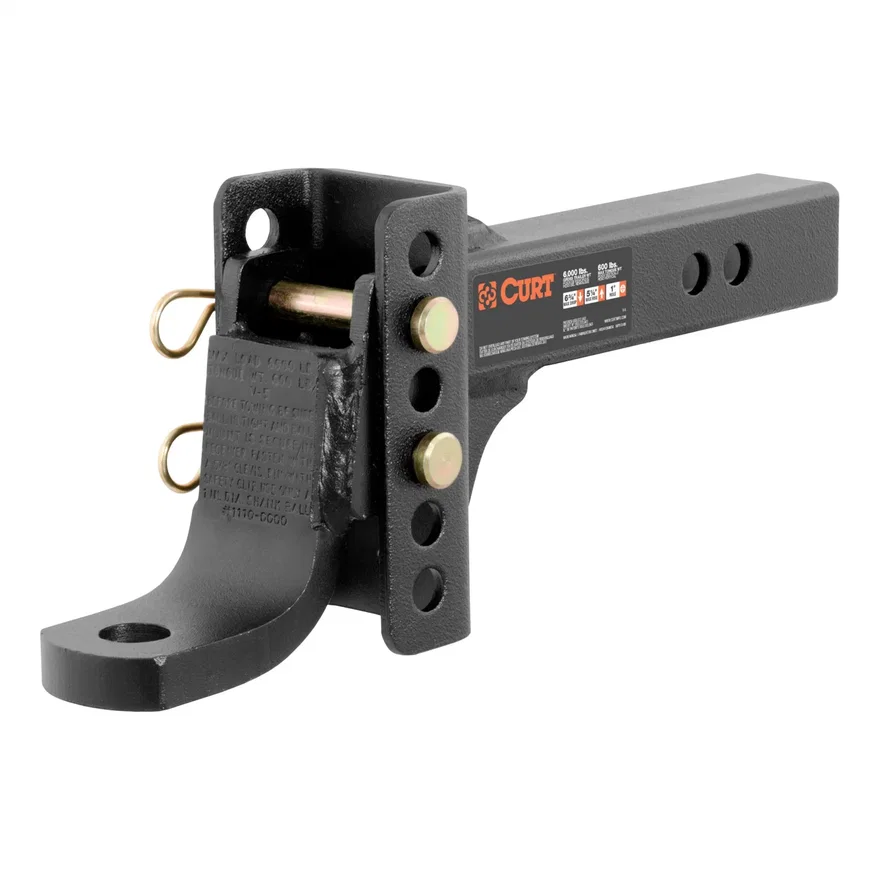 CURT 45901, Adjustable Channel Mount with 1in. Ball Hole (2in. Shank; 6;000 lbs.; 6-3/4in. D
