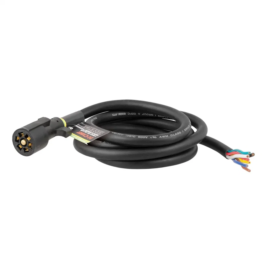 CURT 56602, Replacement 7-Way RV Blade with 8ft. Wires (Trailer Side)