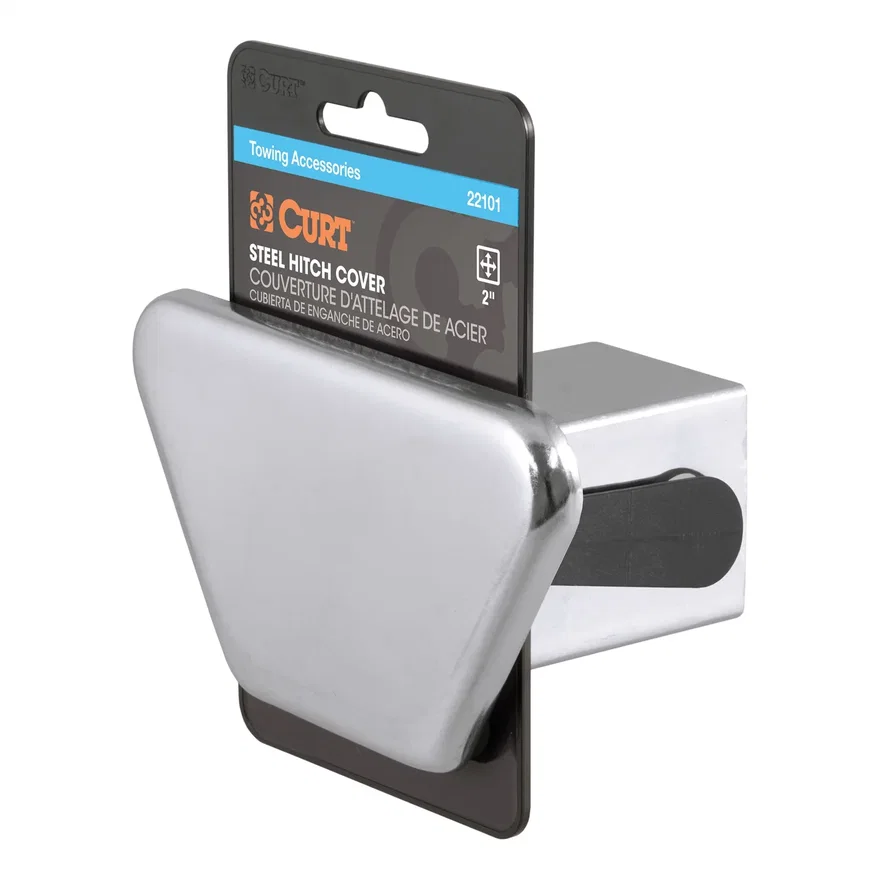 CURT 22101, 2in. Chrome Steel Hitch Tube Cover (Packaged)