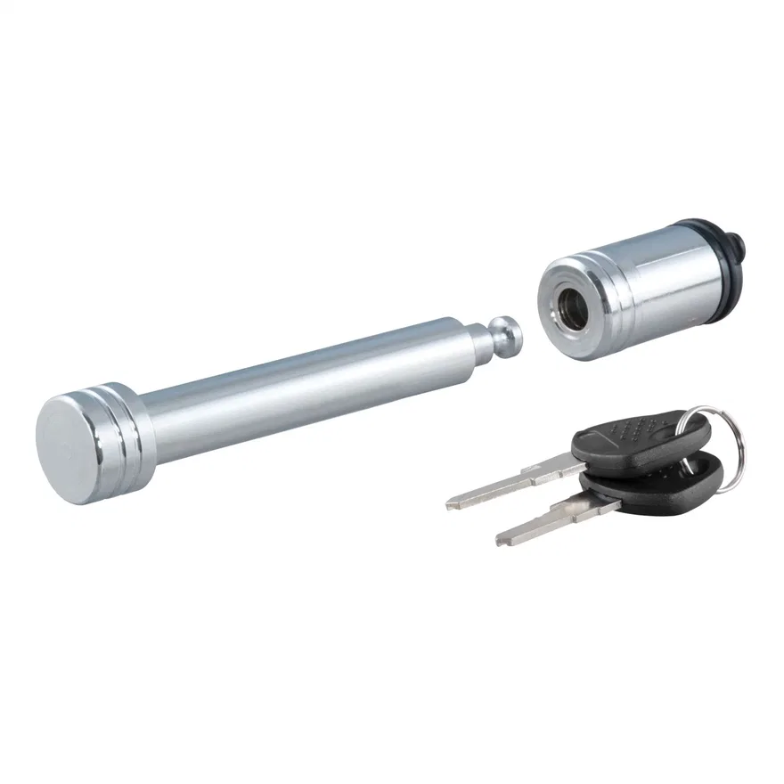 CURT 23528, 5/8in. Hitch Lock (2in. or 2-1/2in. Receiver; Barbell; Chrome)