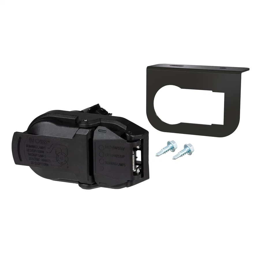 CURT 57021, OEM Replacement Dual-Output 7/4-Way Connector with Mounting Bracket; Packaged