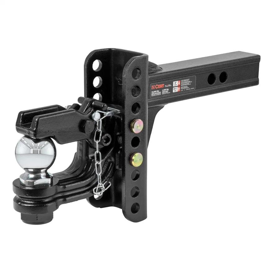 CURT 45907, Adjustable Channel Mount with 2-5/16in. Ball/Pintle (2in. Shank; 13;000 lbs.)
