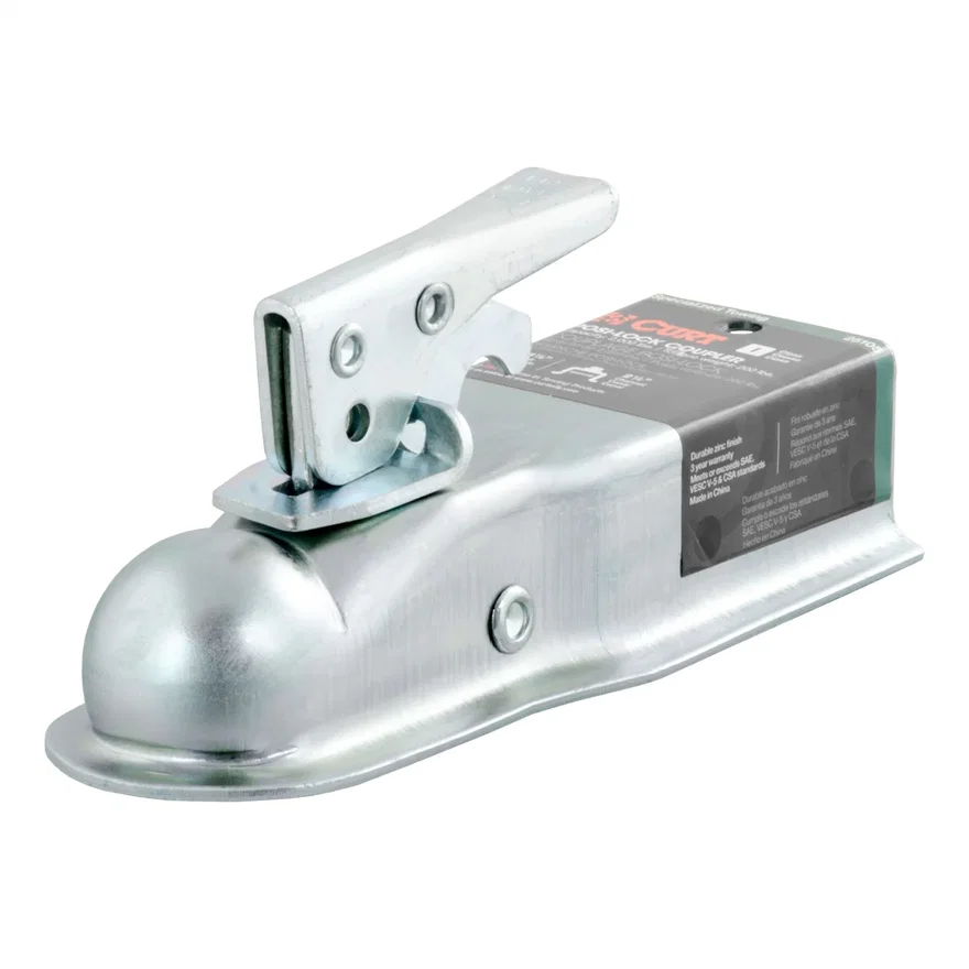 CURT 25105, 1-7/8in. Straight-Tongue Coupler with Posi-Lock (2-1/2in. Channel; 2;000 lbs; Zi