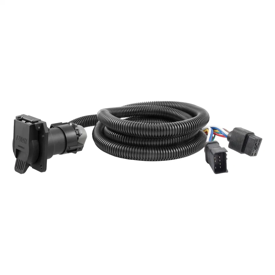 CURT 56071, 7ft. Custom Wiring Extension Harness (Adds 7-Way RV Blade to Truck Bed) for Dodge