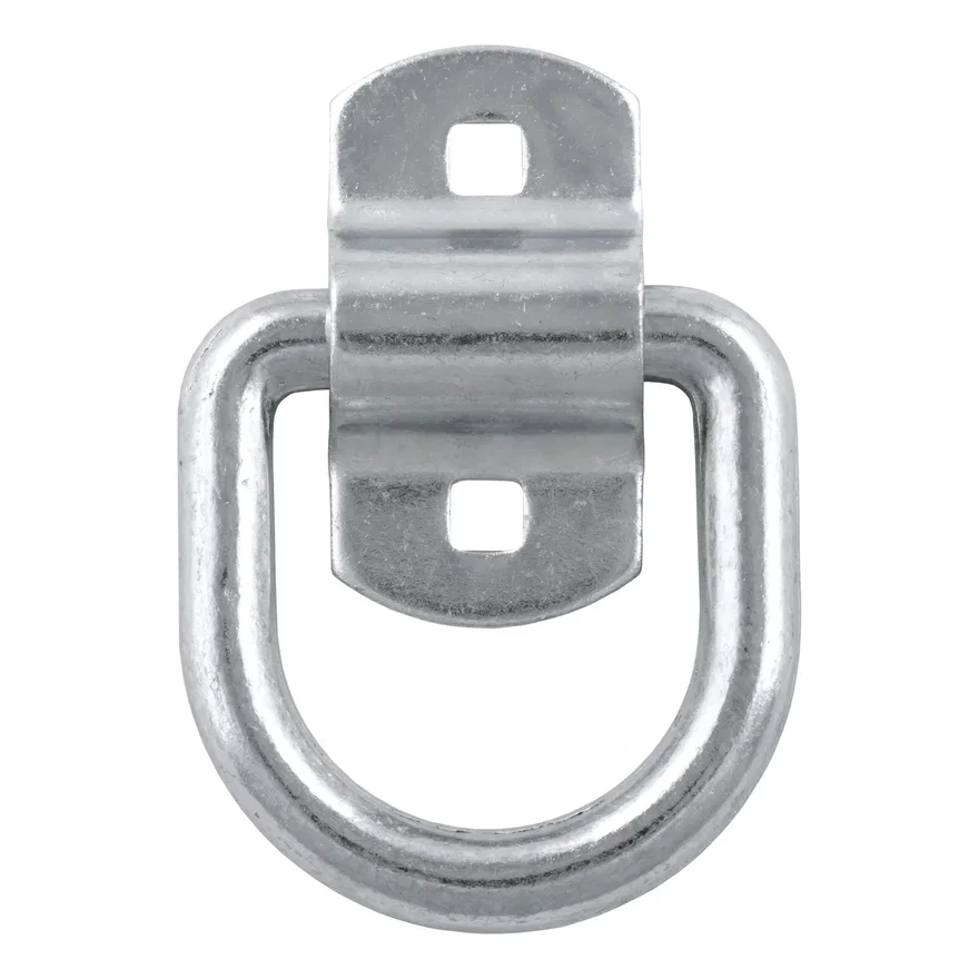 CURT 83742, 3in. x 3in. Surface-Mounted Tie-Down D-Ring (3;600 lbs; Clear Zinc)