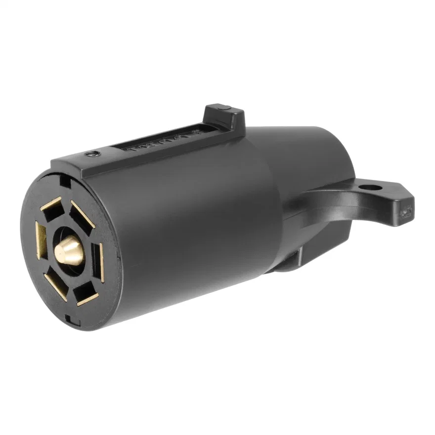 CURT 58140, 7-Way RV Blade Connector Plug (Trailer Side; Black Plastic)