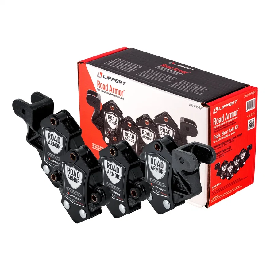 Road Armor Shock-Absorbing Trailer Equalizer Short Triple Axle; 3;500-8;000-lb