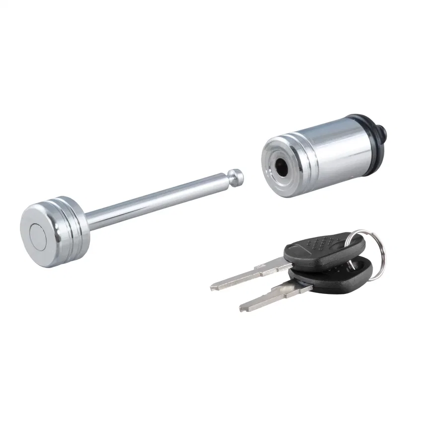 CURT 23522, Coupler Lock (1/4in. Pin; 2-1/2in. Latch Span; Barbell; Chrome)