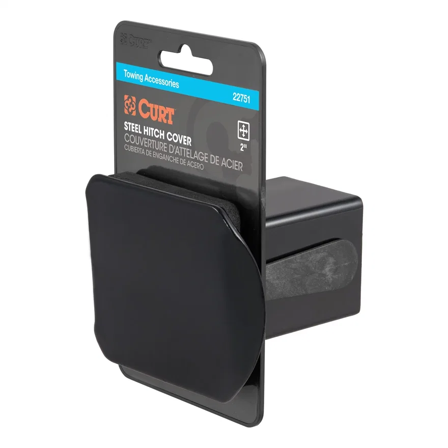 CURT 22751, 2in. Black Steel Hitch Tube Cover (Packaged)