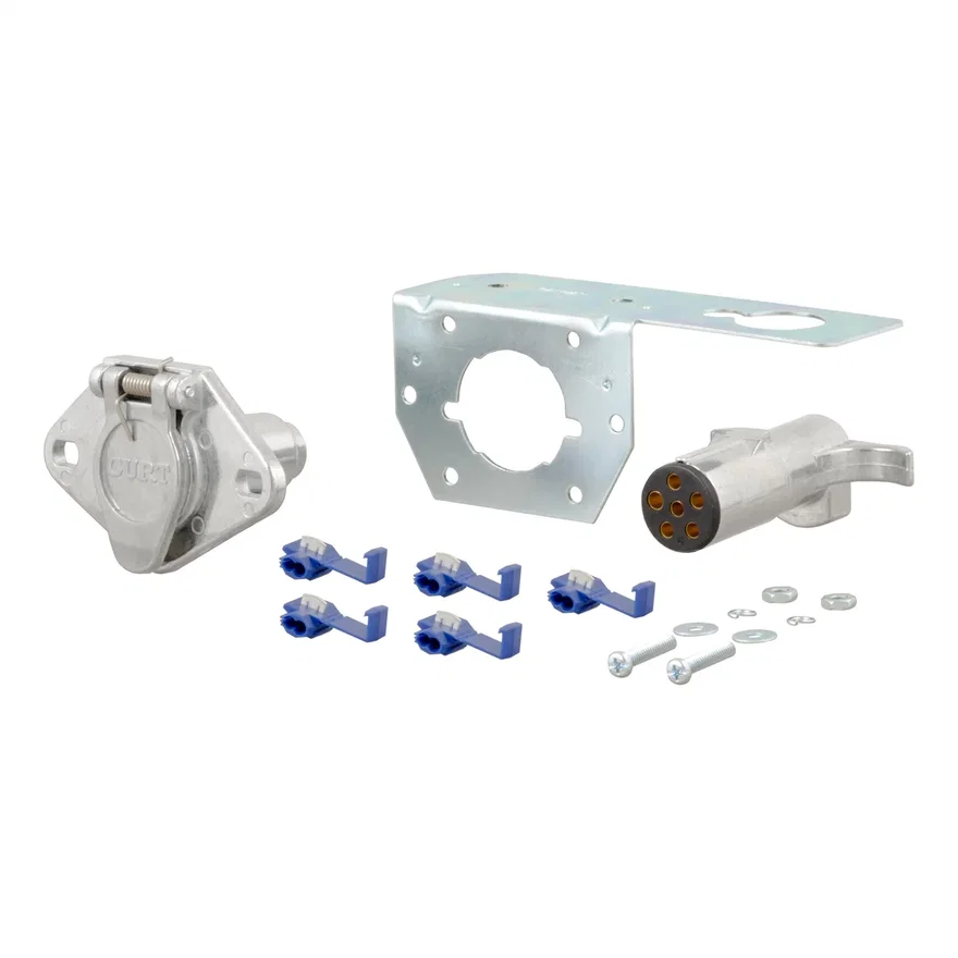 CURT 58093, 6-Way Round Connector Plug/Socket with Hardware (Packaged)