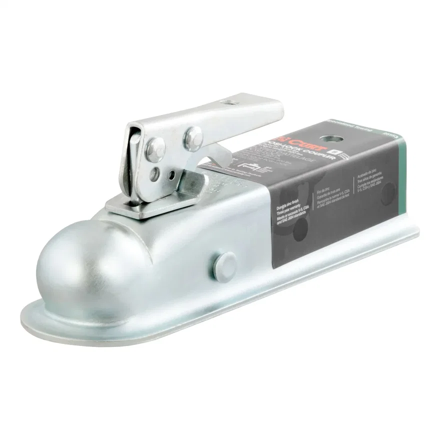 CURT 25153, 2in. Straight-Tongue Coupler with Posi-Lock (2in. Channel; 3;500 lbs; Zinc)