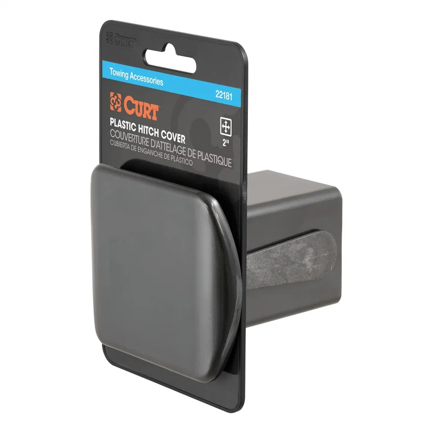CURT 22181, 2in. Black Plastic Hitch Tube Cover (Packaged)