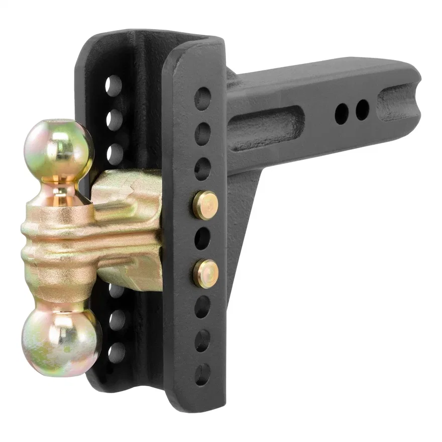 CURT 45902, Adjustable Channel Mount with Dual Ball (2-1/2in. Shank; 20;000 lbs.; 6in. Drop)