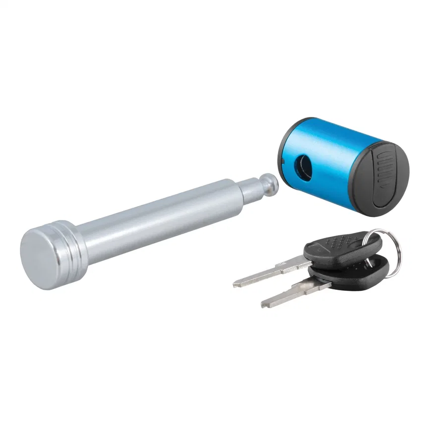 CURT 23504, 5/8in. Hitch Lock (2in. or 2-1/2in. Receiver; Right-Angle; Chrome)
