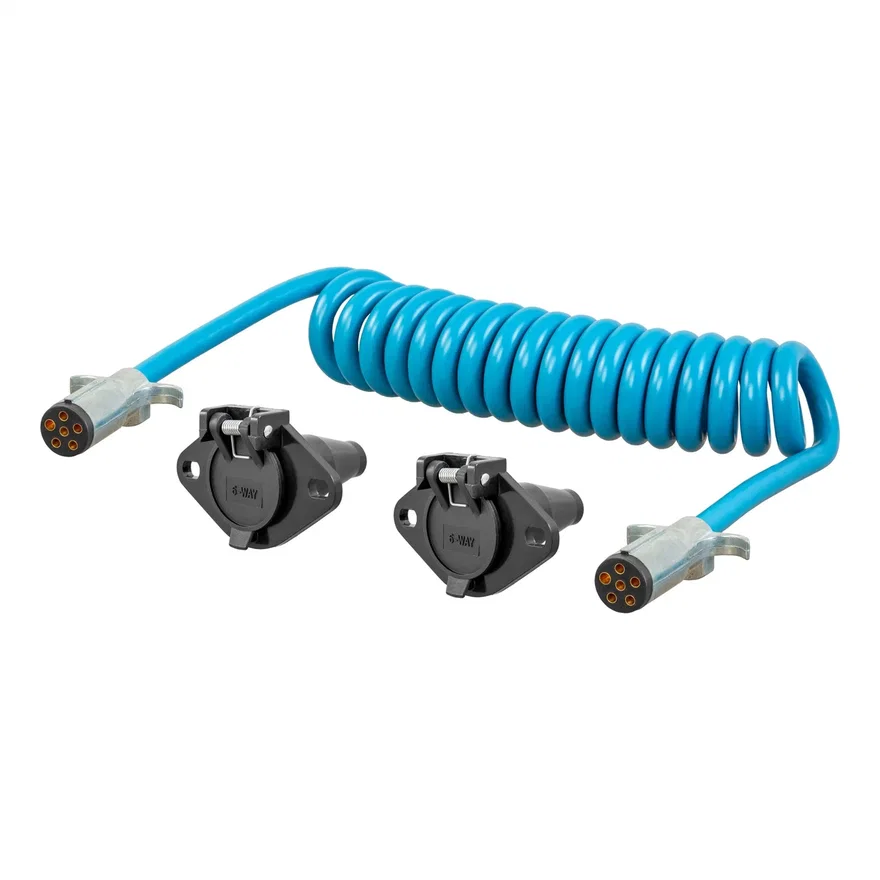 CURT 57286, 8ft. Dinghy Towing Electrical Extension/Sockets (6-Way Round)