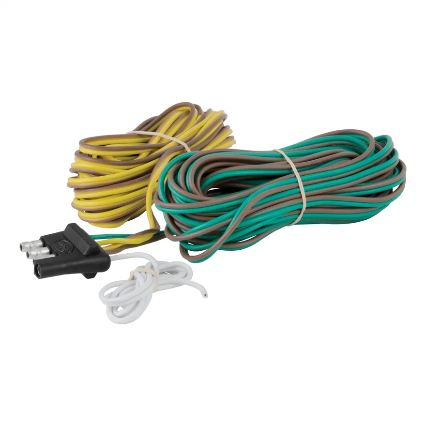 CURT 57220, 4-Way Flat Connector for Rewiring Trailer; Includes 20ft. Wires (Packaged)