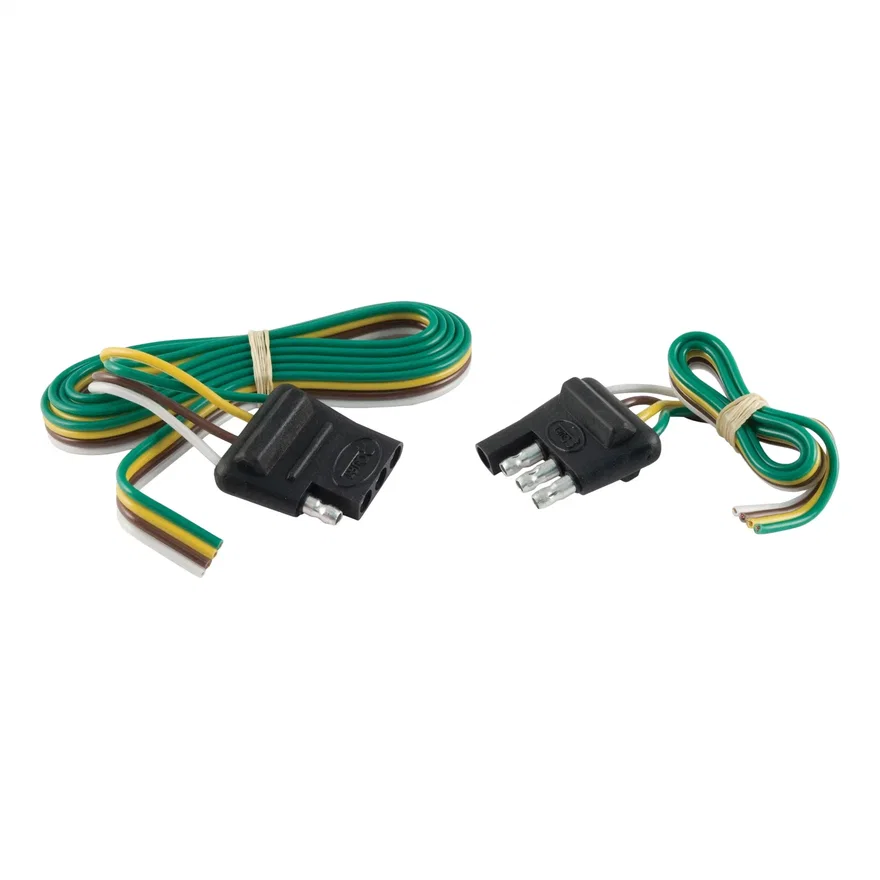 CURT 58042, 4-Way Flat Connector Plug/Socket with 12in./48in. Wires (Bulk)