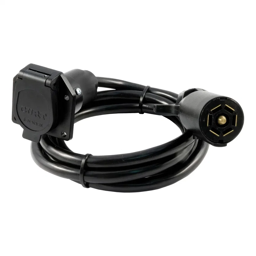 CURT 56080, 7ft. 7-Way RV Blade Extension Harness (Routes to Truck Bed)
