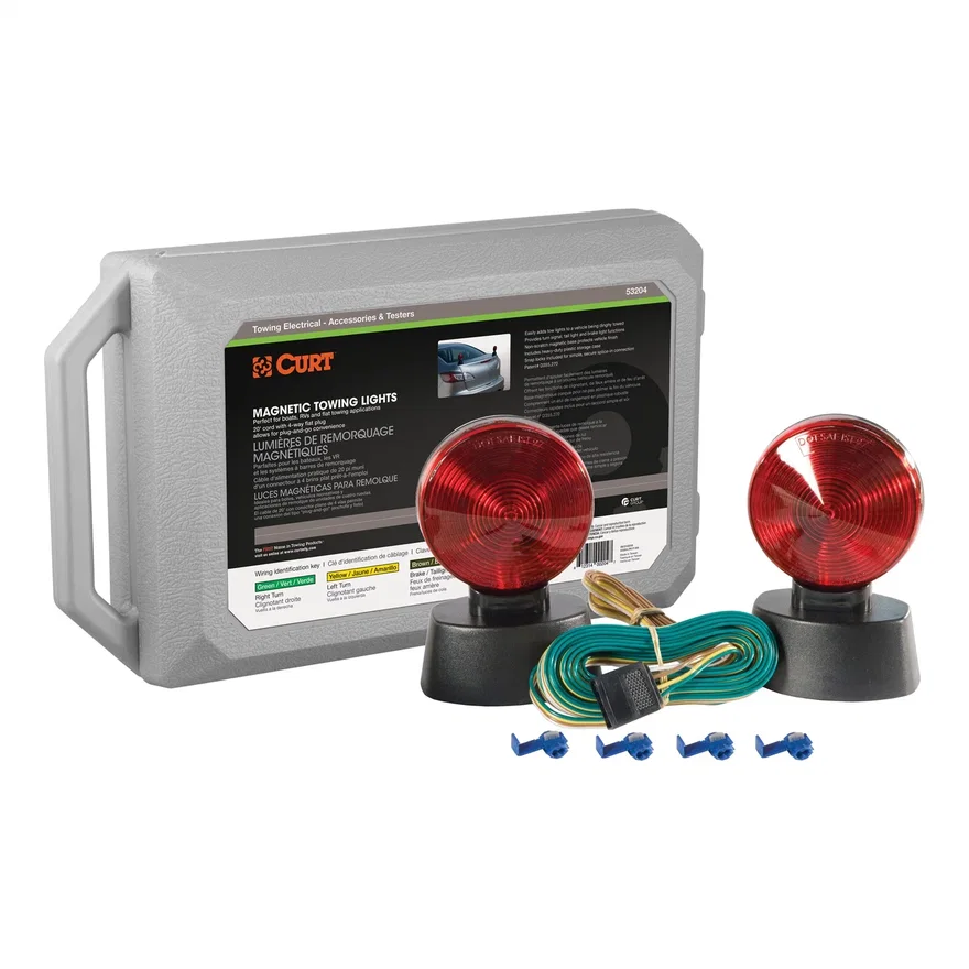CURT 53204, Magnetic Tow Lights with Storage Case