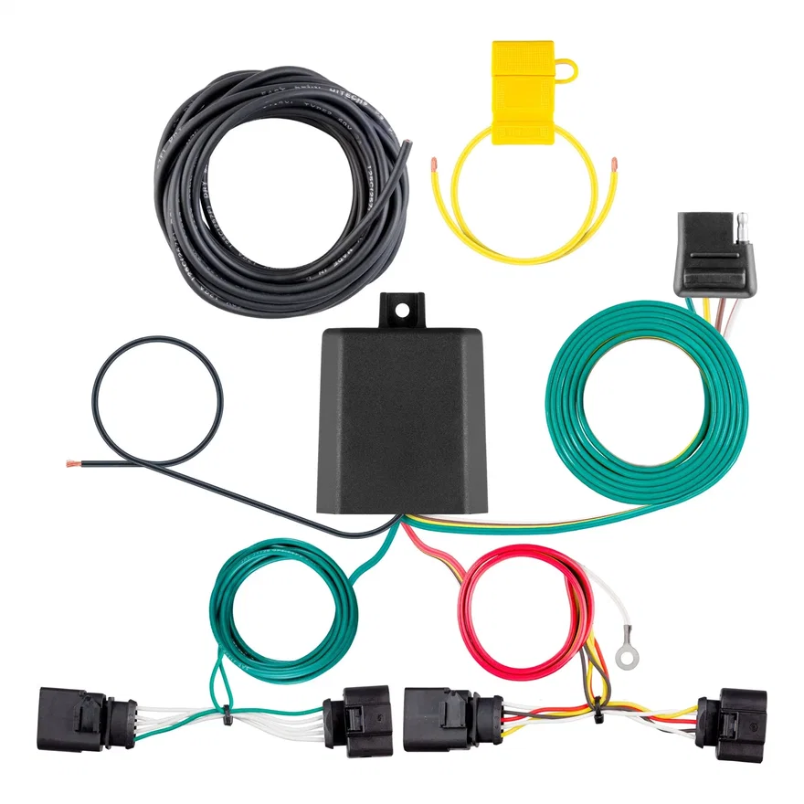 CURT 56555, Custom Wiring Harness; 4-Way Flat Output; Select Volkswagen Jetta