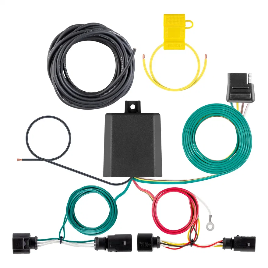 CURT 56527, Custom Wiring Harness; 4-Way Flat Output; Select Volkswagen Golf R; GTI