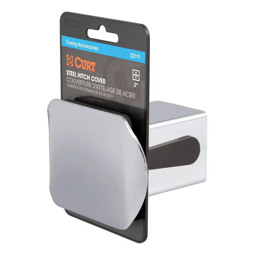 CURT 22111, 2in. Chrome Steel Hitch Tube Cover (Packaged)