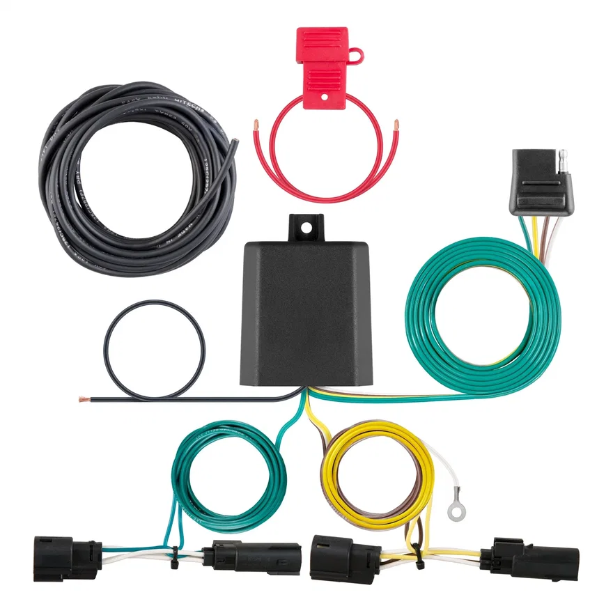 CURT 56322, Custom Wiring Harness; 4-Way Flat; Select Pacifica; Voyager with LED Taillights for Chrysler