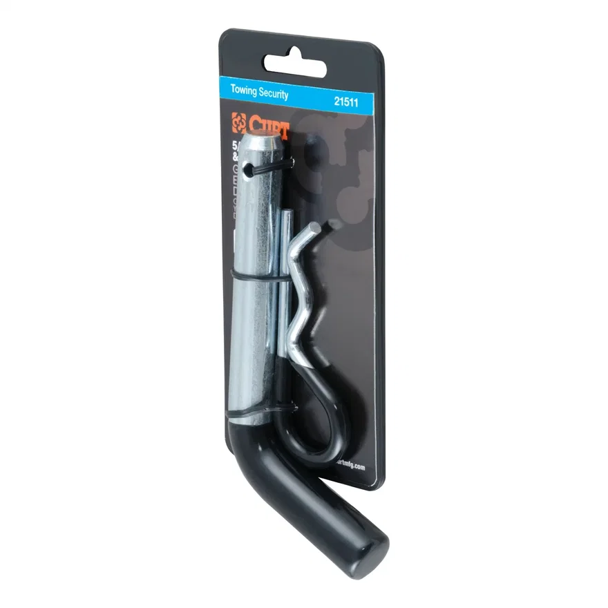 CURT 21511, 5/8in. Hitch Pin (2in. Receiver; Zinc with Rubber Grip; Packaged)