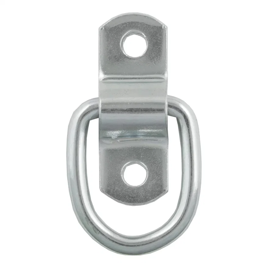 CURT 83730, 1in. x 1-1/4in. Surface-Mounted Tie-Down D-Ring (1;200 lbs; Clear Zinc)