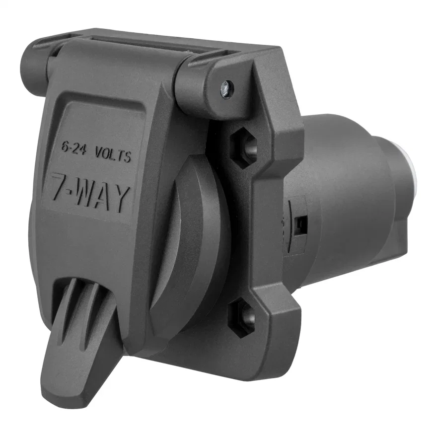 CURT 58155, Heavy-Duty 7-Way RV Blade Connector Socket (Vehicle Side)