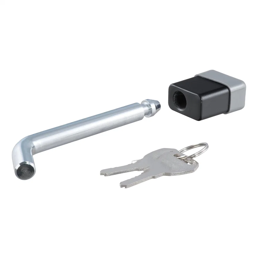 CURT 23021-KA, 5/8in. Hitch Lock (2in.; 2-1/2in. or 3in. Receiver; Deadbolt; Chrome); Keyed Ali