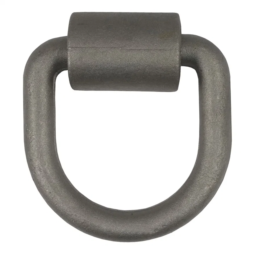 CURT 83750, 3in. x 3in. Weld-On Tie-Down D-Ring (6;100 lbs; Raw Steel)