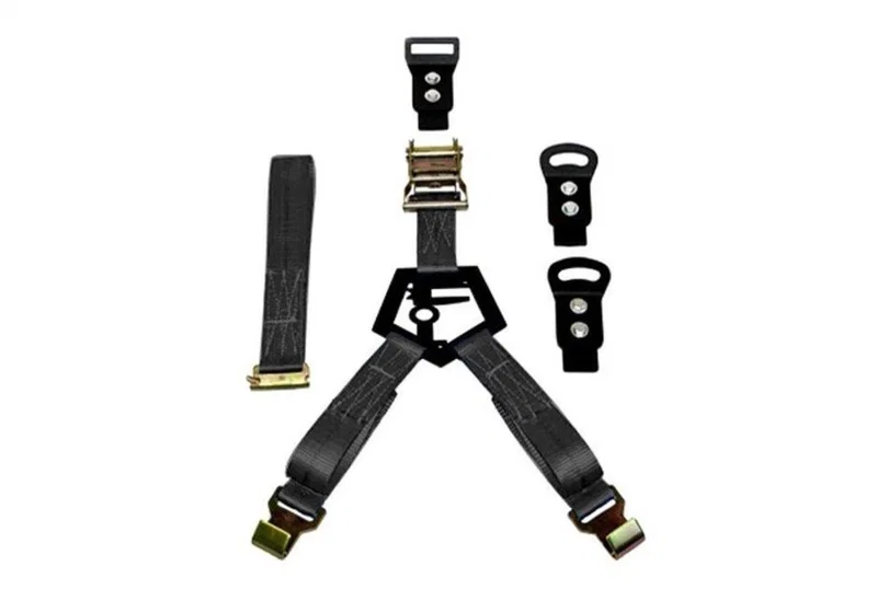 N-Fab BM1TSBK, Bed Mounted Rapid Tire Strap Universal - Gloss Black - Black Strap