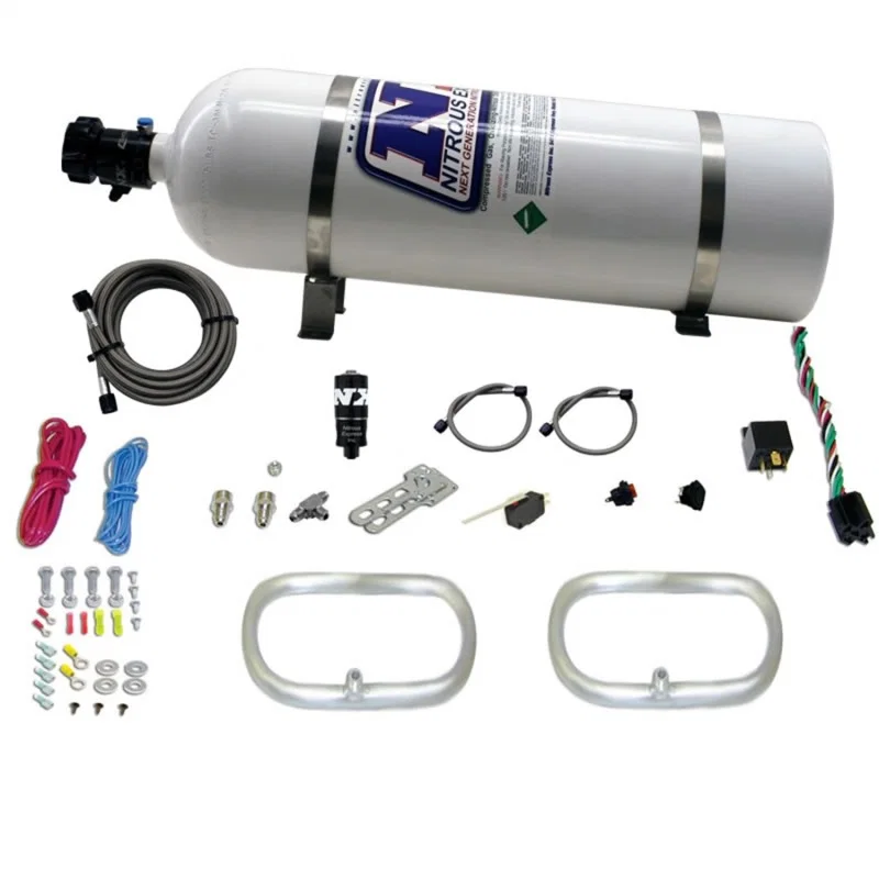 Nitrous Express 22200-15, Dual Ntercooler Ring System (2 - 6 x 6 Rings) w/15lb Bottle