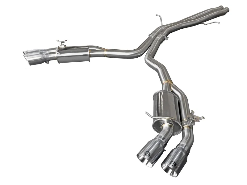 aFe 49-36427-P, 18-20 Audi RS5 Coupe MACH Force-Xp 3in to 2.5in 304 SS Axle-Back Exhaust System-Quad Polish Tips