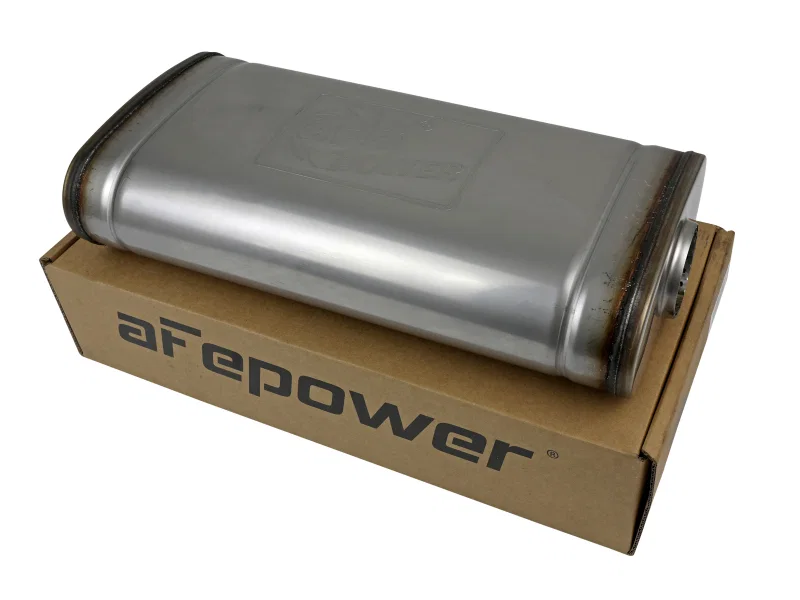 aFe 49M30019, MACH Force XP 304 Stainless Steel Muffler 2.5in Center/Offset 18in L x 9in W x 4in H
