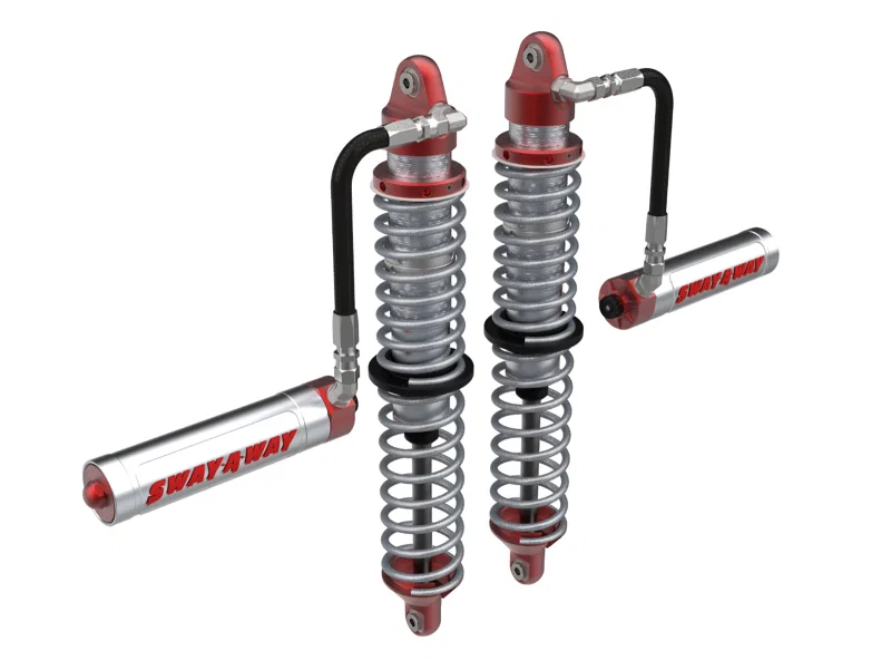 aFe 851-5600-01-CA, 14-16 Polaris RZR 925/1000cc Sway-A-Way 2.5 Front Coilover Kit w/ Remote Reservoirs and Comp Adj