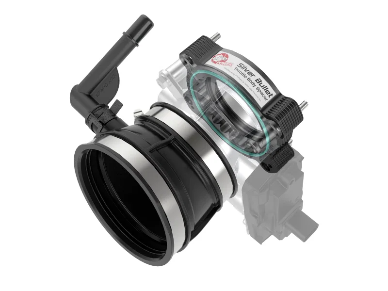 aFe 46-34017B, 2020 Vette C8 Silver Bullet Aluminum Throttle Body Spacer / Works With Factory Intake Only - Blk