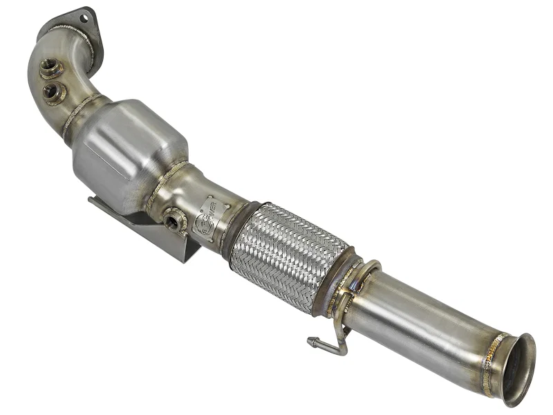 aFe 48-33024-HC, Twisted Steel 3in. 304 SS Catted Series Downpipe 16-18 Ford Focus RS I4-2.3L (t)