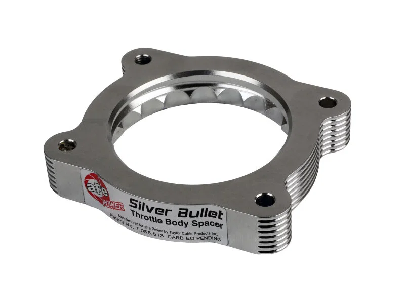 aFe 46-34022, 02-09 Chevrolet Trailblazer/ 02-09 GMC Envoy L6 4.2L Silver Bullet Throttle Body Spacer - Silver