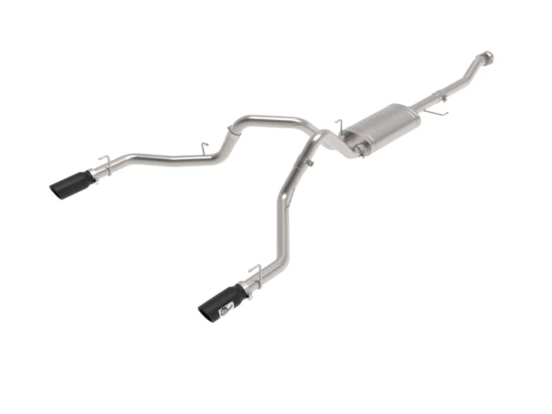 aFe 49-33127-B, Vulcan 3in 304 SS Cat-Back Exhaust 2021 Ford F-150 V6 2.7L/3.5L (tt)/V8 5.0L w/ Black Tips