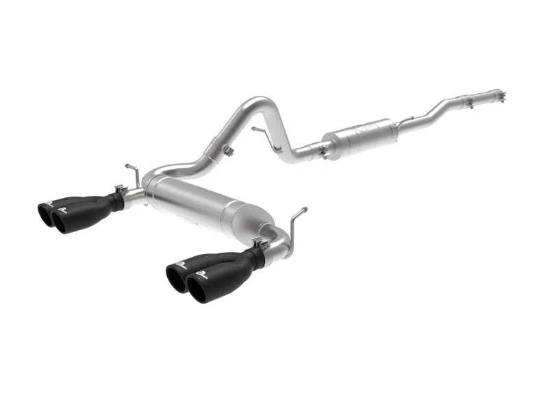 aFe 49-38087-B, Vulcan Series 2.5in 304SS Cat-Back Exhaust 07-18 Jeep Wrangler (JK) V6-3.6/3.8L w/ Black Tips