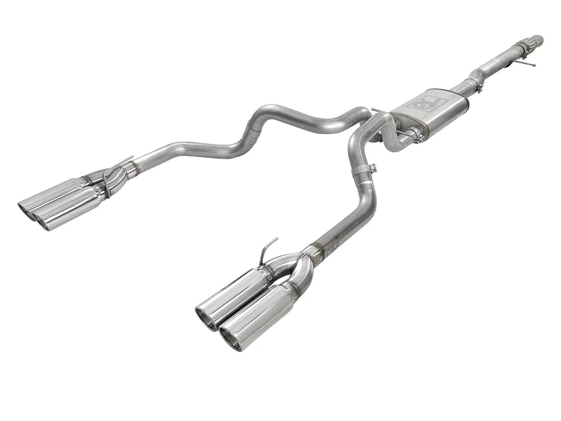 aFe 49-34102-P, Vulcan Series 4-3in 304SS Exhaust Cat-Back w/ Pol Tips 2019 GM Silverado/Sierra 1500 V8-6.2L
