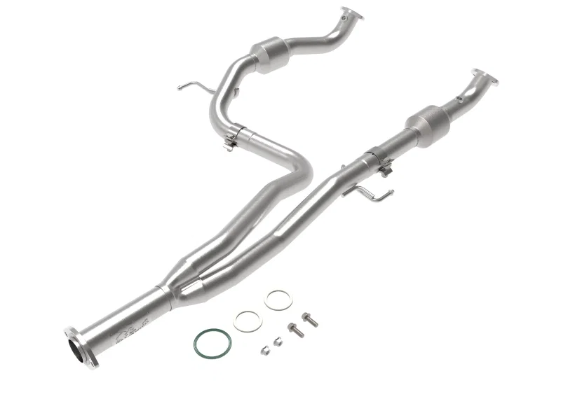 aFe 48-46013-RC, Power Twisted Steel Y-Pipe w/ Cat SS 16-20 Toyota Tacoma V6 3.5L (4WD Only)