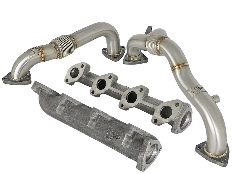 aFe 48-33016-PK, Twisted Steel Power Package Up-Pipes / Manifold 08-10 Ford Diesel Trucks V8 6.4L (td)