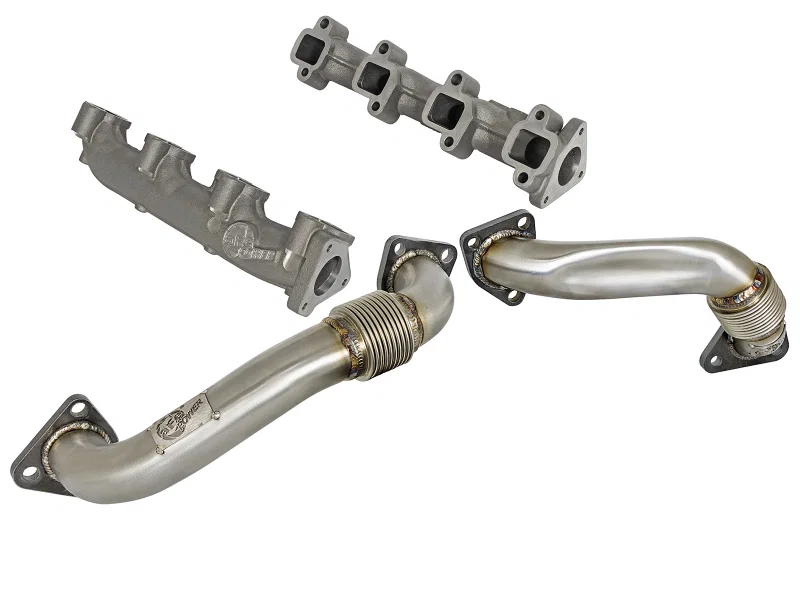 aFe 48-34009-PK, 01-04 GM V8-6.6L LB7 Twisted Steel Manifold w/ Up Pipe