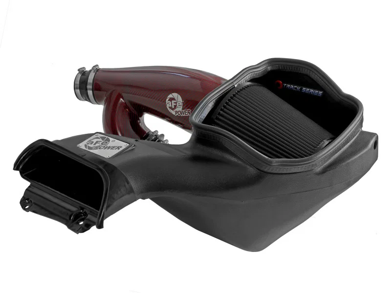 aFe 57-10031KR, 17-24 Ford F-150 Track Series Red Kevlar Carbon Fiber C/A Intake System w/Black Pro 5R Filter