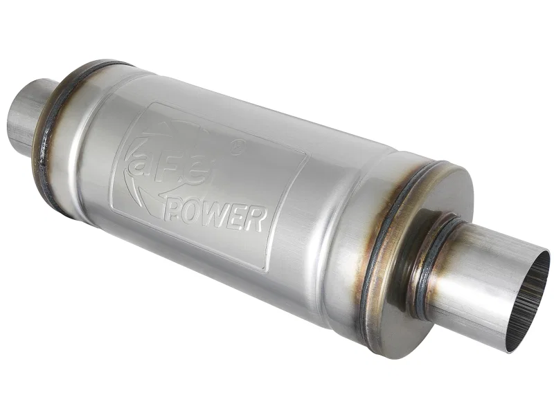 aFe 49M00007, MACH Force-Xp 409 SS Muffler 2-1/2in Center/Center 14in L X 6in Dia - Round Body