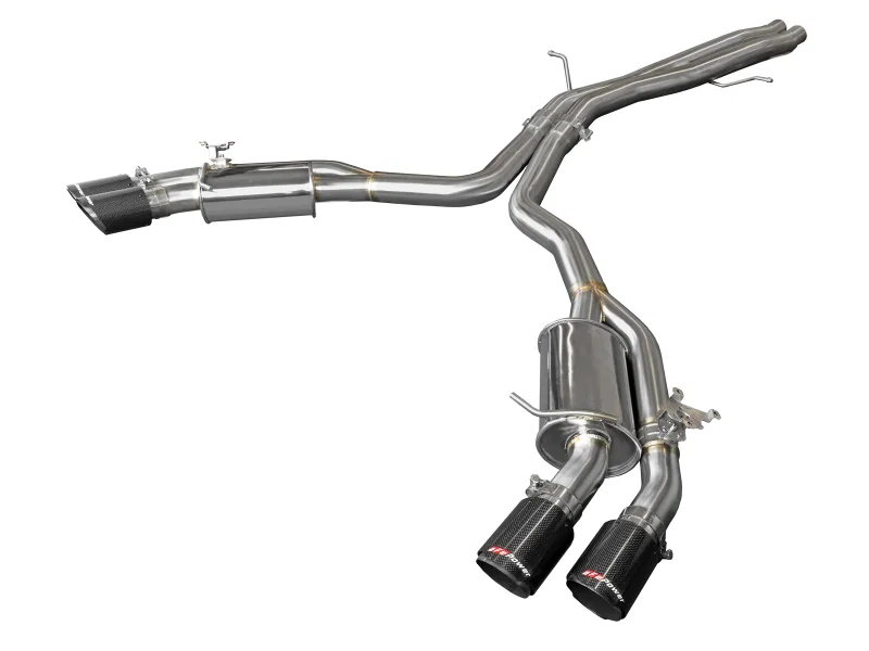 aFe 49-36427-C, 18-20 Audi RS5 Coupe MACH Force-Xp 3in to 2.5in 304 SS Axle-Back Exhaust System-Quad Carbon Tips