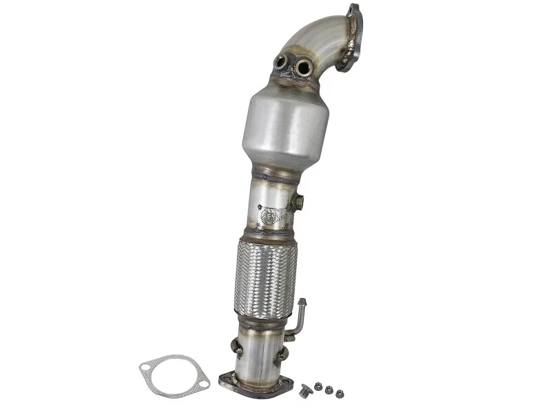 aFe 48-37001-1HC, Power Twisted Steel SS304 Downpipe 2.5in w/Cat 17-18 Hyundai Elantra L4-1.6L (t)